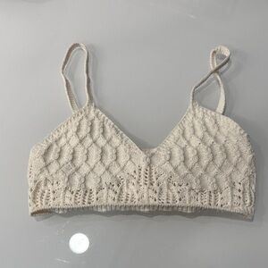 Source Unknown Cream Crochet Bralette